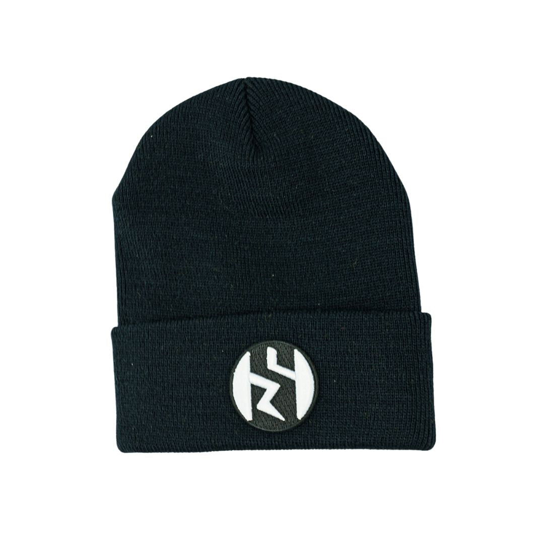 Black Beanie with Badge Patch