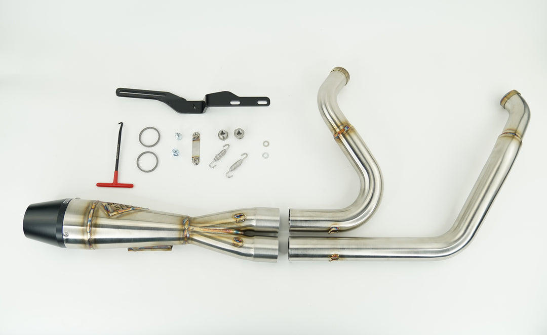 Sawicki Speed's shorty exhaust for Harley M8 baggers