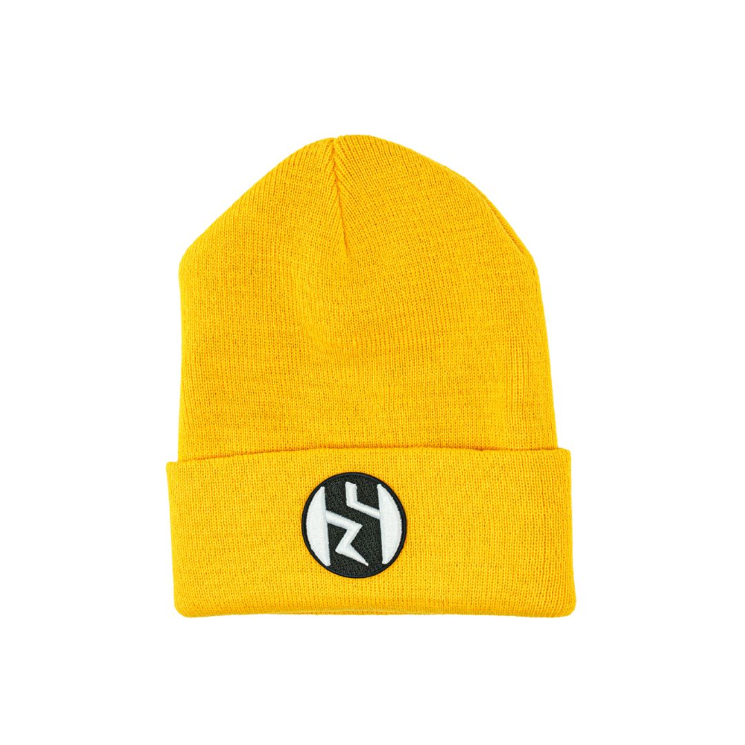 Gold Beanie with Badge Patch
