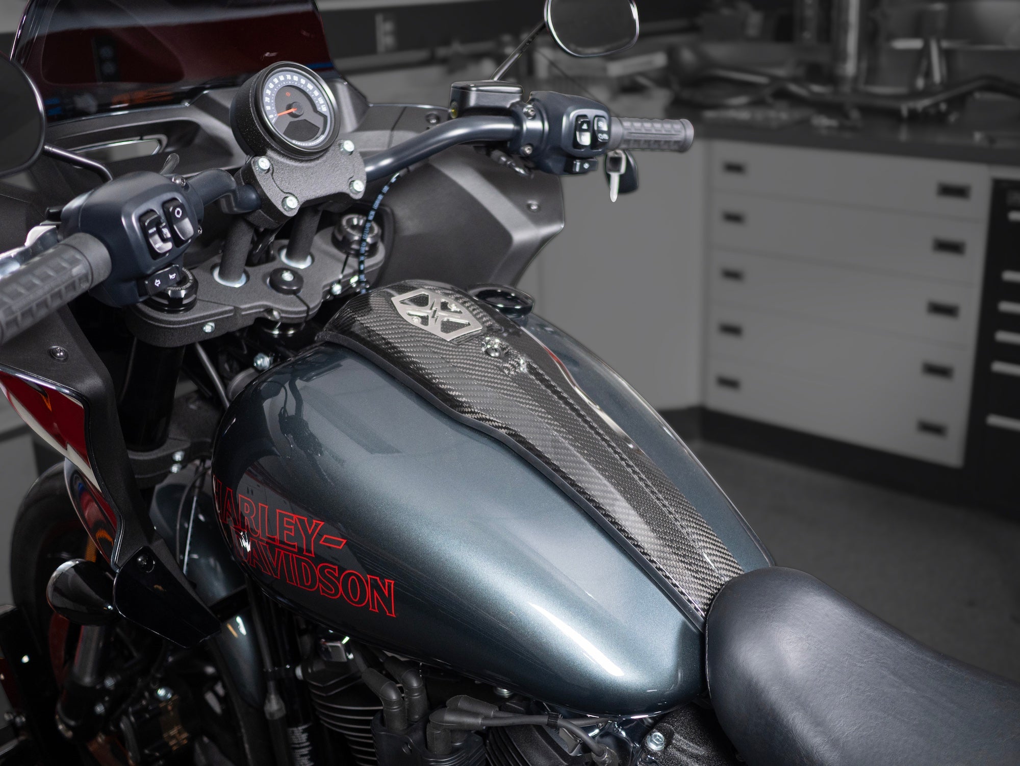Carbon Fiber Center Fuel Tank Dash - M8 Low Riders Models