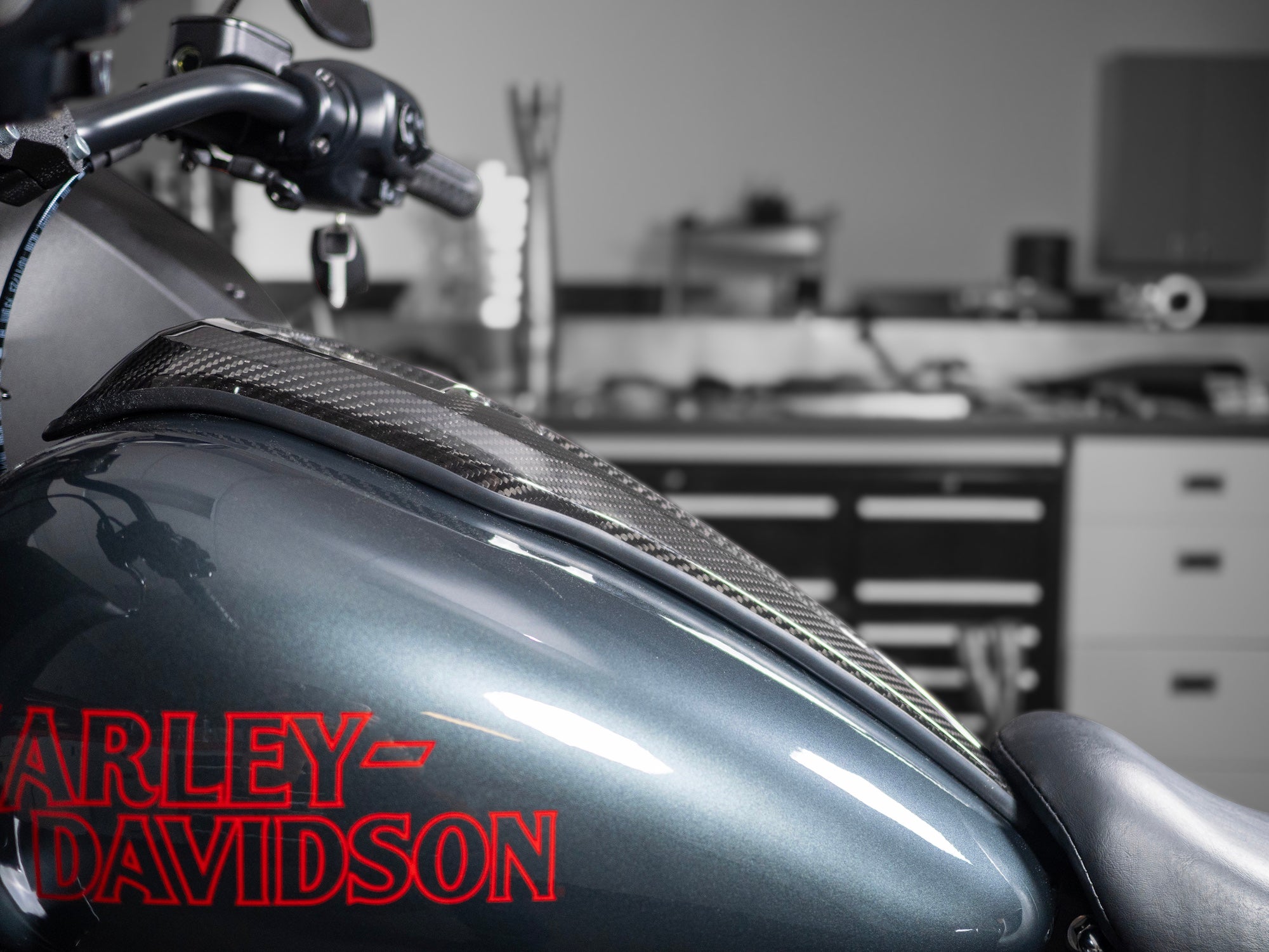Carbon Fiber Center Fuel Tank Dash - M8 Low Riders Models